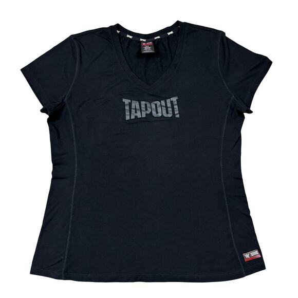 Tapout Spellout Fitted Baby Tee Shirt Women's Medium Y2K WWE - Picture 1 of 10